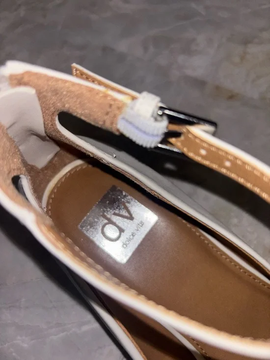 Dolce Vita DV White Ankle-Strap Flats with Square Toe - Picture 8 of 9